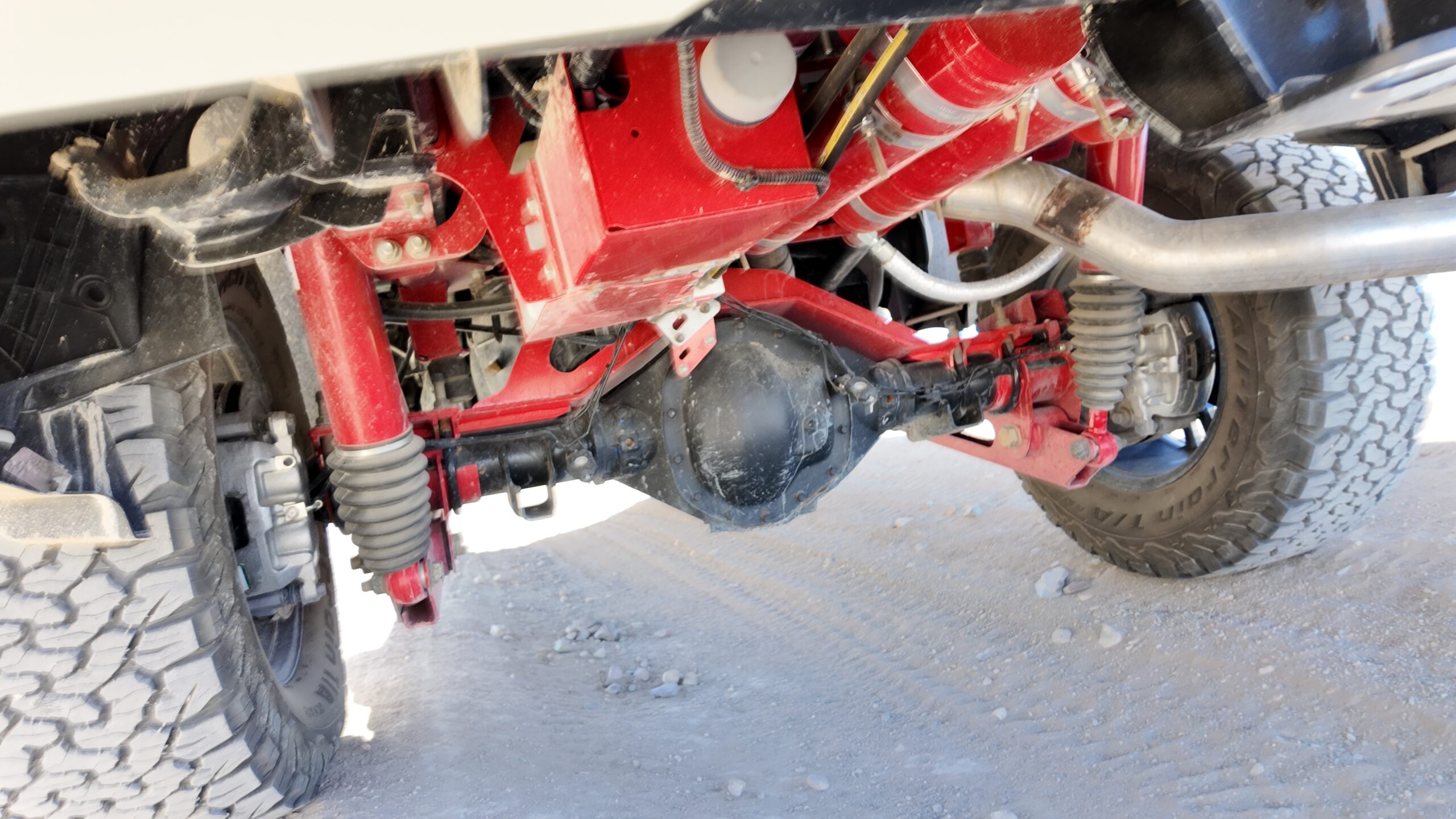 LiquidSpring suspension visible underneath a truck